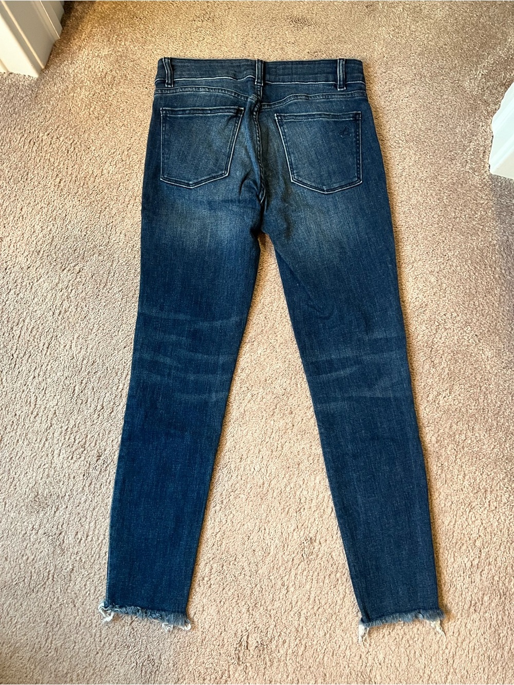 DL1961 - Dark Wash Skinny Jeans with Raw Hem - Florence